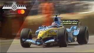 Fernando Alonso attacks Goodwood Hill in screaming V10 F1 car