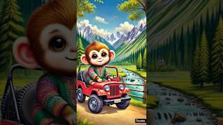 From the Jungle to the Mountains – Monkey’s Road Trip!" ️#shorts #ytshorts #ai