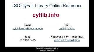 How to Log into LSC CyFair Library Databases