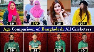 Age Comparison of All Bangladesh Cricketers and Their Wives in 2024