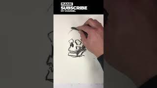 #dibujo EN 1 MINUTO | #calavera #asmr #shorts