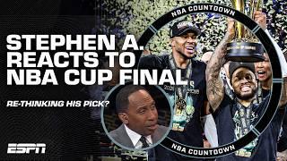 Stephen A. has to 're-think' his NBA Finals pick after the Thunder 'shot bricks' in the NBA Cup 