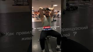 Французский жим с гантелью сидя. Техника выполнения. Упражнения для трицепса