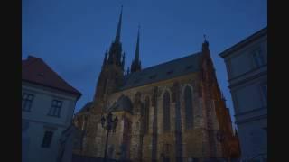 Sunset at the Brno Cathedral of St. Peter and Paul - TIMELAPSE