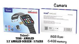 Telzeal T6G Series 9-4GSmart Watch2.2 Inch- -Camera-AssistiveTouch-Rise to wek up-Android-8+64 -45MM