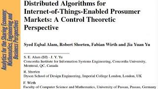 Algorithms for IoT-enabled Prosumer Markets in a Federated multi-agent system | Slideshow | Agents