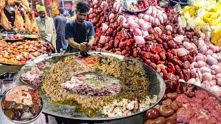 PAKISTANI STREET FOOD - BUTTER GOAT BRAIN MASALA & OFFAL STEW KATAKAT | INTERESTING STREET FOOD