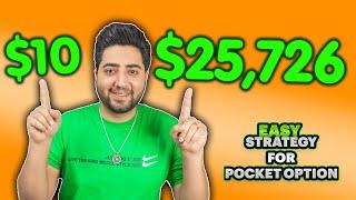  EASY STRATEGY FOR #pocketoption  $10 to $25,726  Live trade #pocketoption #binaryoptions