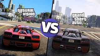 GTA 5 (Natural Vision Evolved vs Default Graphics). How Real GTA 5 Looks with Natural Vision Evolved