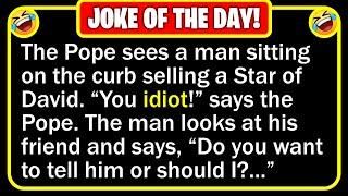  BEST JOKE OF THE DAY! - Two men aresitting side by side on the street in... | Funny Clean Jokes