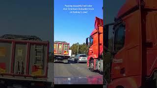 Beautiful red Ron Finemore long truck on Sydney’s road #SydneyLongTruck 285