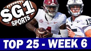 Week 6 Top 25 Rankings from SG1 Sports (2024 College Football Season)