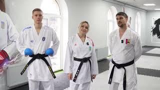 Karate Training - Defense against kicks. Anzhelika Terliuga & Dmitriy Negaturov & Artem Tarasenko