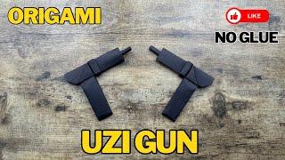 ORIGAMI UZI GUN TUTORIAL | DIY PAPER UZI GUN WITHOUT GLUE STEP BY STEP - ORIGAMI WEAPON PAPERCRAFT