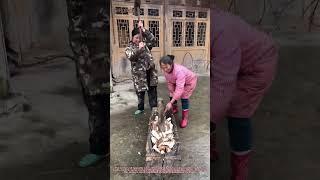 Traditional Root Processing! Women Pound Kudzu