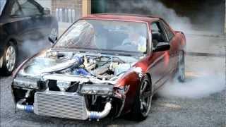 First Drive Turbo s13 240sx chevy v8 , 6lbs of boost untuned