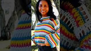 Easy crochet mesh sweater.#crochetpatterns