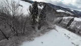 Snow in southern Poland from FPV drone