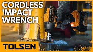 TOLSEN 20V Cordless Impact Wrench High Torque Impact Wrench with Brushless Motor