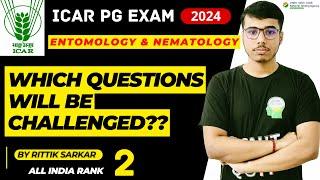 Answer Key Challenge: ICAR AIEEA PG Exam 2024| Entomology| Which questions should be challenged?