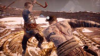 GOD OF WAR 4 (PS4) - Ultimate Father & Son Combo - Kratos & Atreus Vs Baldur Fight