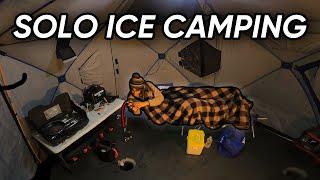 2023 Winter Solo Overnight Ice Camping, Cooking, and Fishing!