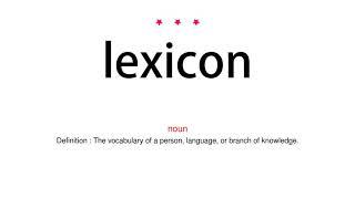 How to pronounce lexicon - Vocab Today