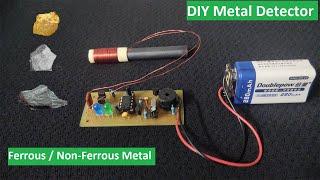 DIY Metal Detector | Can also distinguish between Ferrous and Non-Ferrous Metal | FM2v2