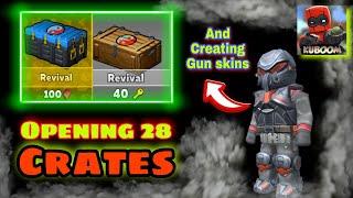 Opening 28 Cases And Crafting Gun Skins |Kuboom | BloxyFruits