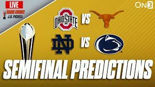 College Football Playoff Semifinal Predictions | Ohio State vs Texas | Notre Dame vs Penn State