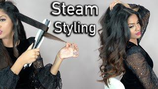 Steaming my Hair! L’Oreal Steampod 3.0 Flat Iron Curls - HAIR TUTORIAL | ARIBA PERVAIZ