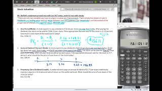 Stock Valuation Practice Problems