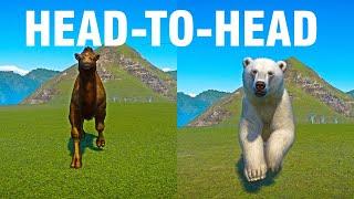 Polar Bear  vs Bactrian Camel A Head To Head Speed Race in Planet Zoo