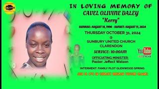 Funeral Service For Cavel “Kerry” Daley @ Sunbury United Church Thursday, October 31, 2024 @ 10am