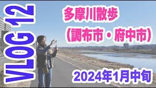 VLOG 12 多摩川散歩（調布市・府中市） 〜2024年1月中旬