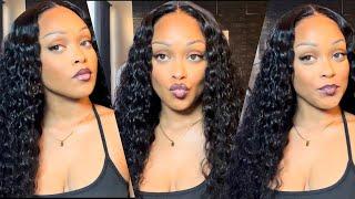 Comfortable &  Big Head friendly Water Wave Glueless 5x5 Closure Pre-Cut Lace Wig ft. LUVME​⁠