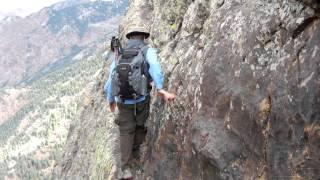 Scary Ledge Trail Hiking North Face of Mt Olympus, Vertigo Problems...Beware! Lynn Jorde