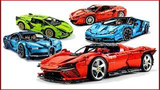 COMPILATION LEGO TECHNIC Top 5 Cars of All Time Ferrari Daytona - Buggati Chiron - Lamborghini