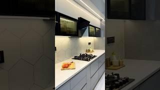 Luxury kitchen design️ | interior design | acrylic kitchen #modularkitchen #luxuryinteriors 