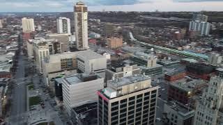 Evening Flight over Downtown Hamilton.