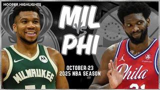 Milwaukee Bucks vs Philadelphia 76ers Full Game Highlights | Oct 23 | 2025 NBA Season