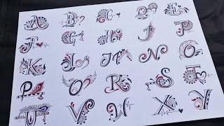 A2Z letters tattoo designs in mandala style || I did draw A2Z alphabet tattoo designs 