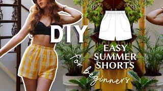 DIY EASY SUMMER SHORTS SEWING TUTORIAL FOR BEGINNERS - w/ pattern