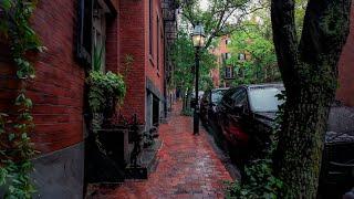 Walking in Light Rainfall - Boston, MA (Longfellow Bridge, Beacon Hill, Boston Common)