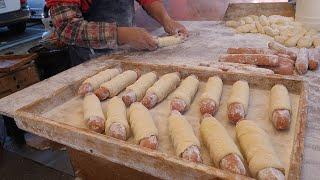 Amazing Skill! Super Speed Sausage Donut Master - korean street food