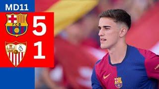 Barcelona vs Sevilla 5-1 | Highlights Extended | Gavi Returns