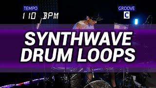 Synthwave drum loops 110 BPM // The Hybrid Drummer