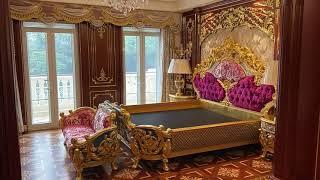 Luxurious classic solid wood carved bed design ideas for bedroom