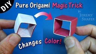 Pure Origami Magic Trick  The Cube Changes Color! 