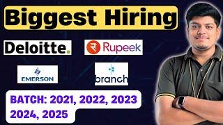 Deloitte, Rupeek, Emerson Biggest Hiring | Off Campus Drive 2021, 2022, 2023, 2024, 2025 BATCH